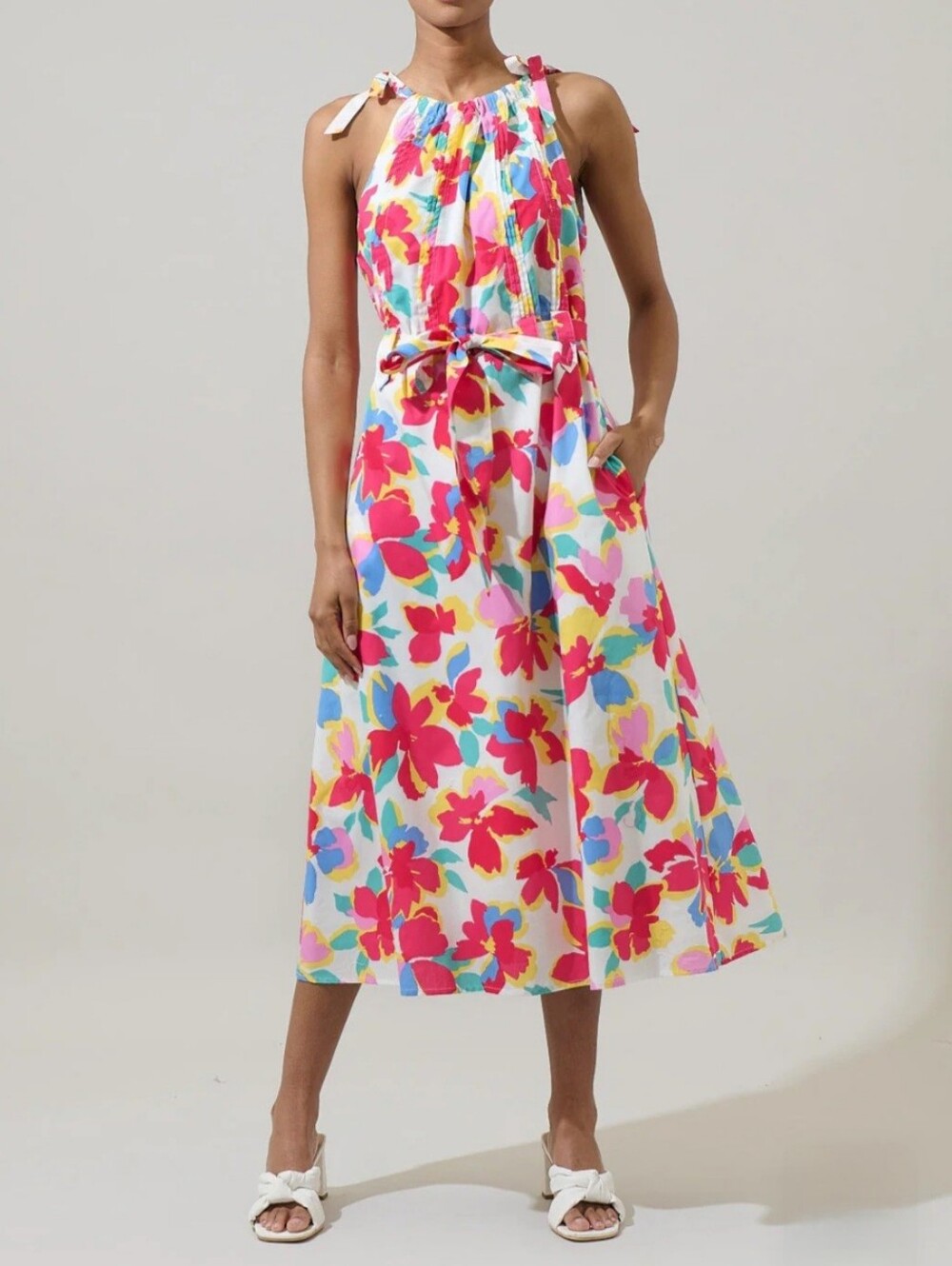 New Yani Floral Luvi Sleeveless Midi Dress